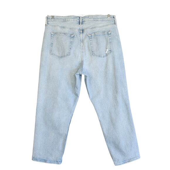 Gap Womens High Rise Cheeky Straight Jeans Plus Size 18 Light Wash Distressed - Picture 4 of 13